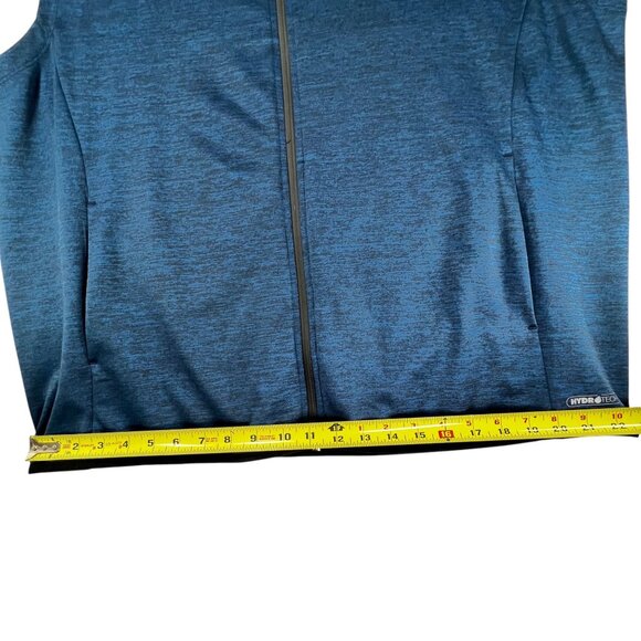 Greg Norman Tasso Elba Blue Heathered Sleeveless Full Zip Vest HydroTech Golf - Picture 16 of 16